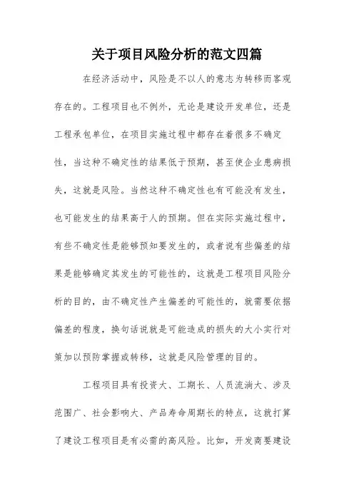 关于项目风险分析的范文四篇