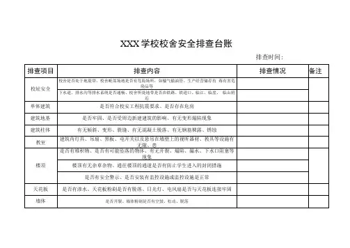 学校校舍安全排查台账