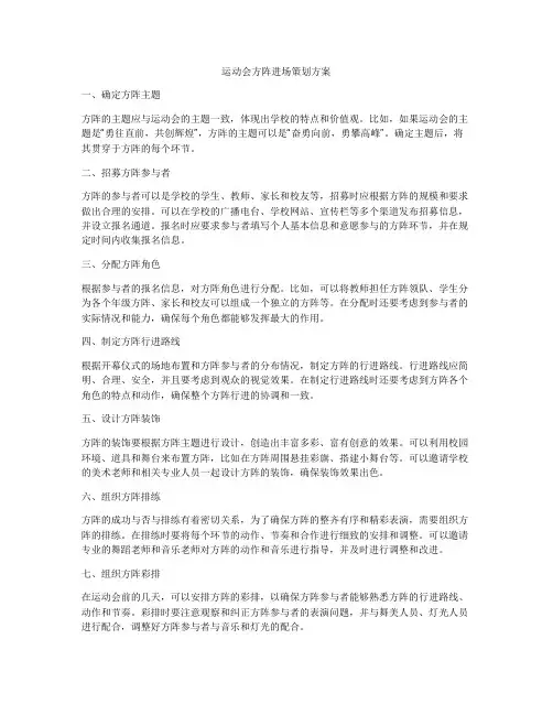 运动会方阵进场策划方案