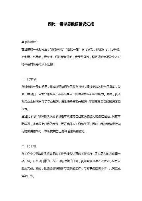 四比一看学思践悟情况汇报