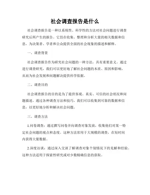 社会调查报告是什么