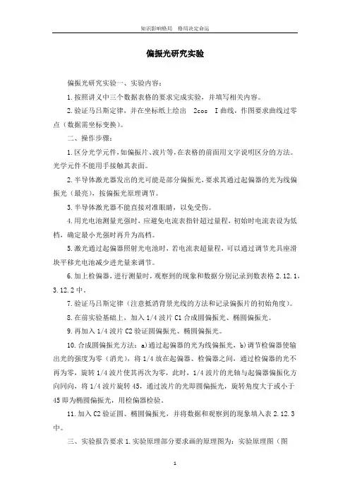 偏振光研究实验