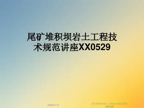 尾矿堆积坝岩土工程技术规范讲座XX0529