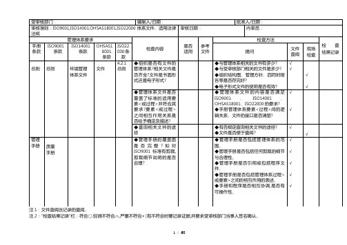 4体系内审检查表