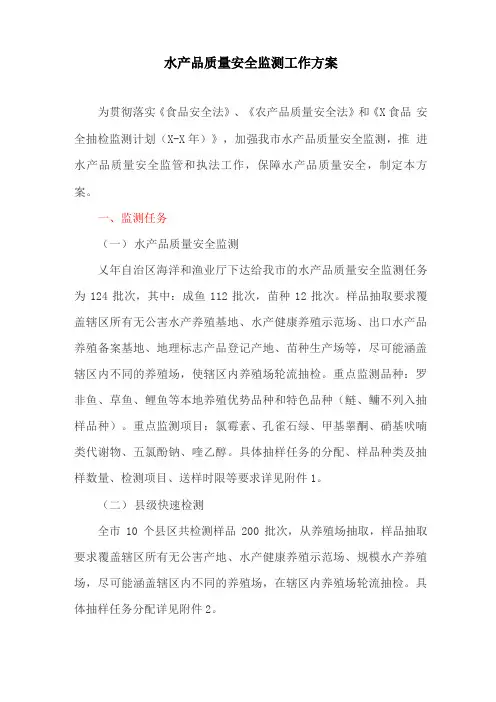 水产品质量安全监测工作方案(最新)