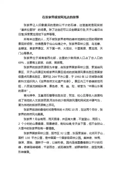 在张家界感受阿凡达的故事