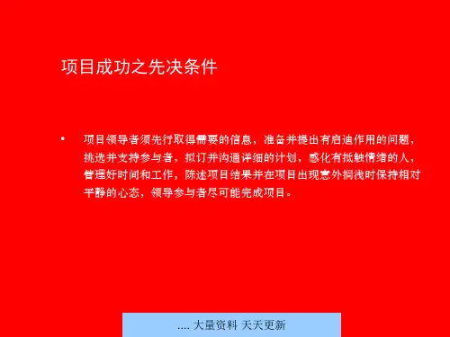 成功项目经理人培训教程