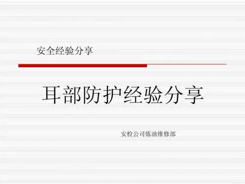 耳部防护安全经验分享
