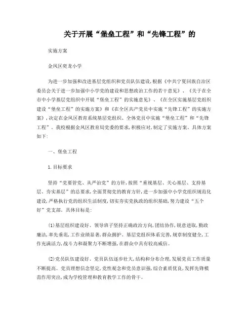 “堡垒工程”和“先锋工程”的实施方案