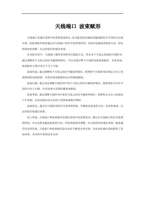 天线端口 波束赋形