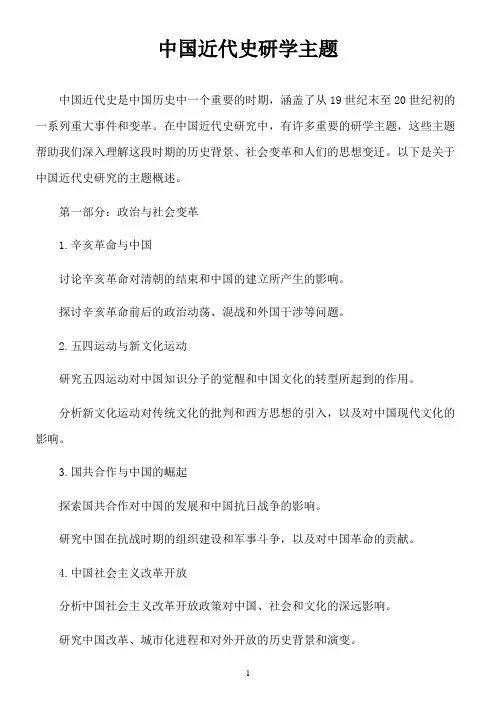 中国近代史研学主题