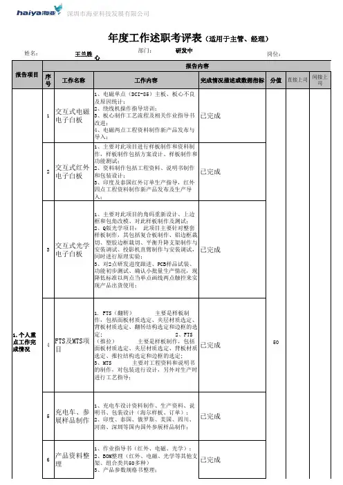 考评表汇总