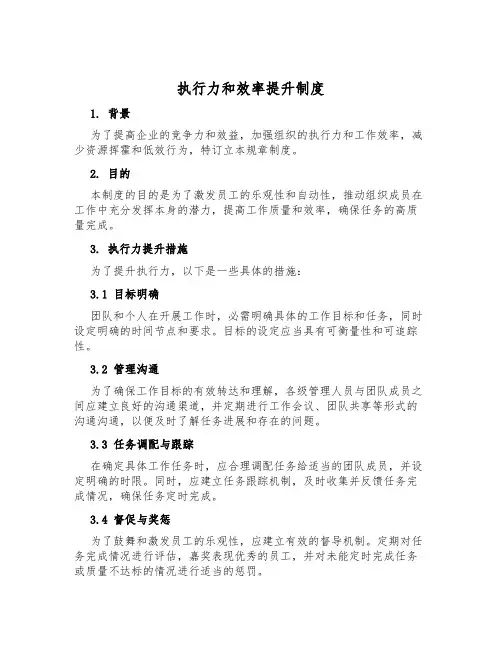 执行力和效率提升制度