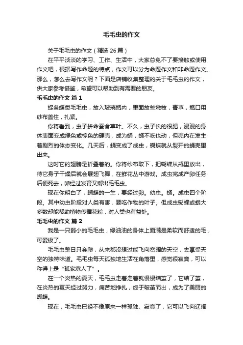 毛毛虫的作文