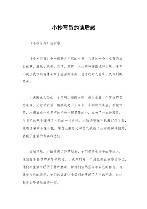 小抄写员的读后感