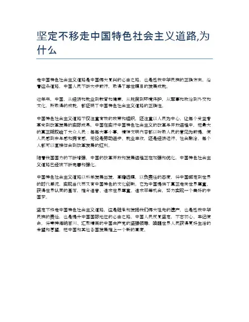 坚定不移走中国特色社会主义道路,为什么