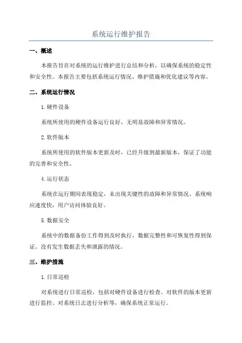 系统运行维护报告