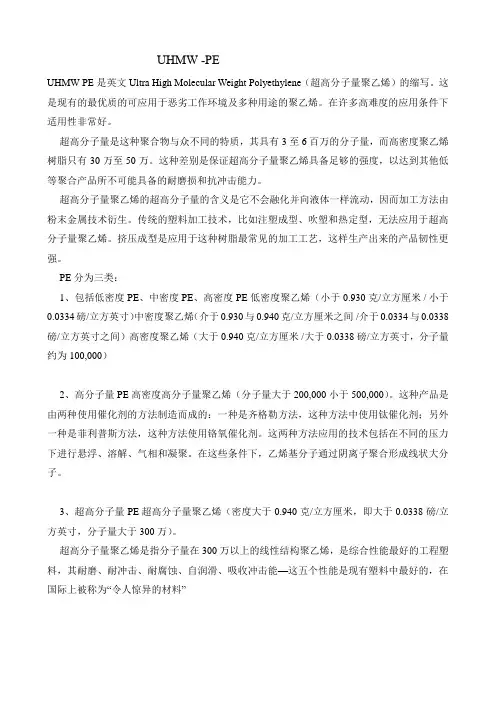 UHMW-PE超高分子聚乙烯