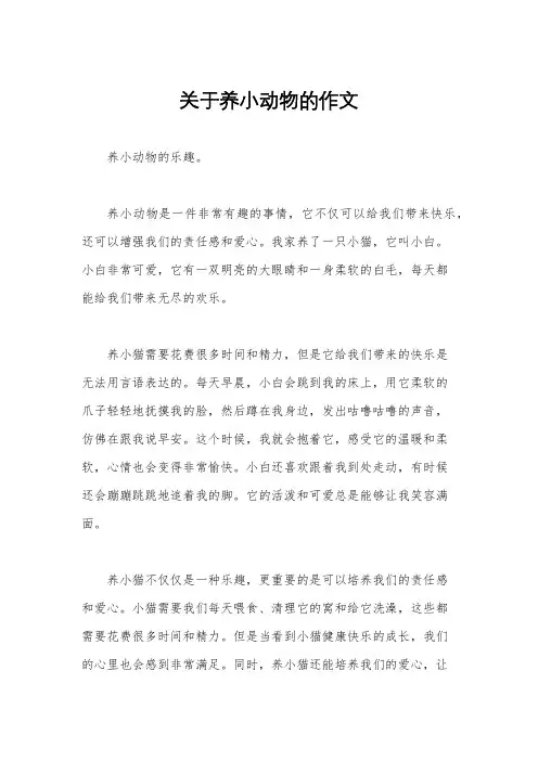 关于养小动物的作文