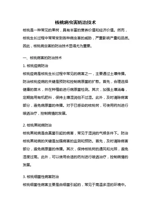 核桃病虫害防治技术