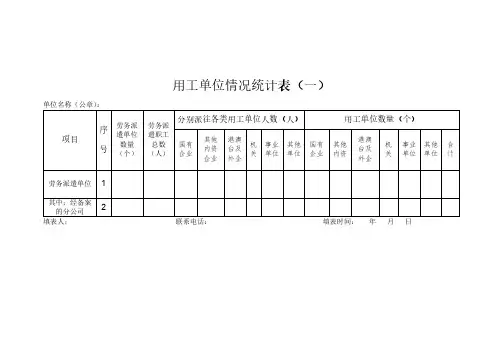 用工单位情况统计表
