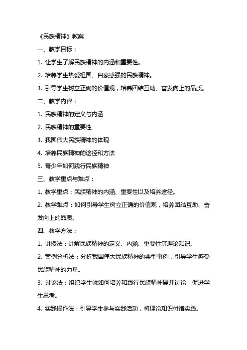 《民族精神》教案
