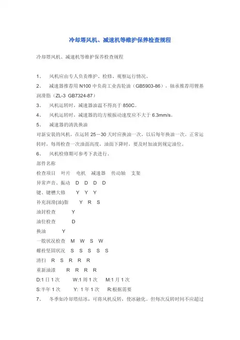风机、减速机保养
