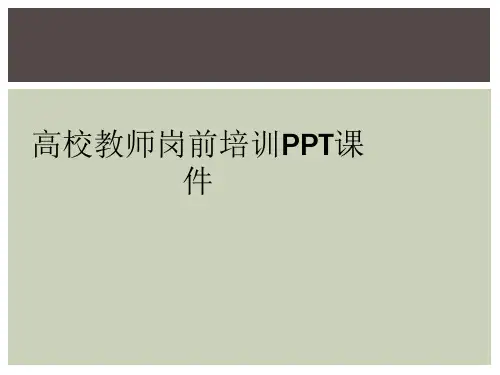 高校教师岗前培训PPT课件