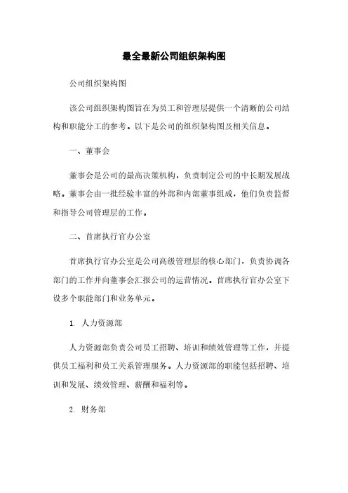 最全最新公司组织架构图