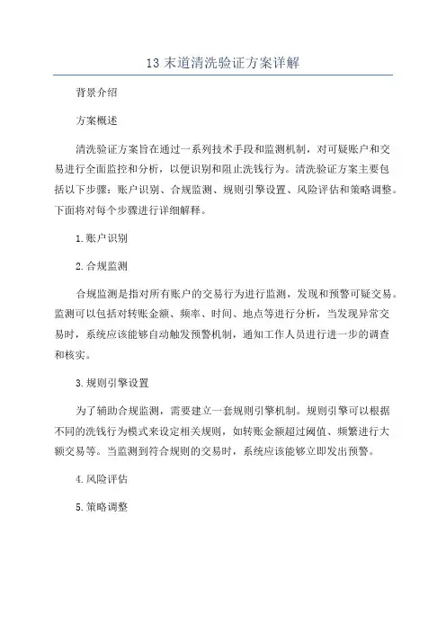 13末道清洗验证方案详解