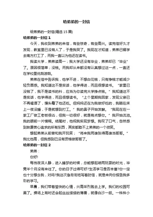 给弟弟的一封信（精选15篇）