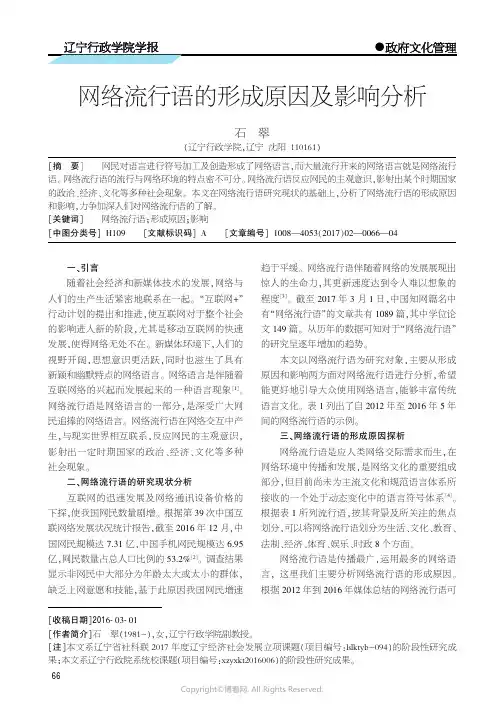 13696874_网络流行语的形成原因及影响分析
