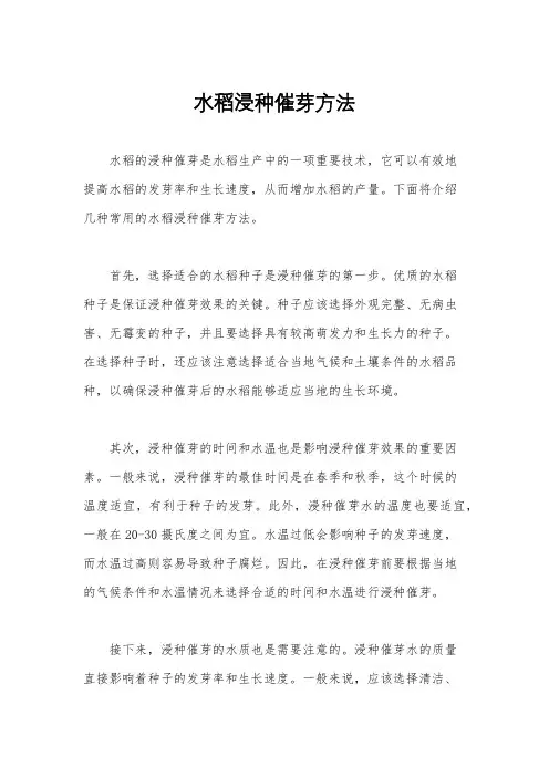 水稻浸种催芽方法