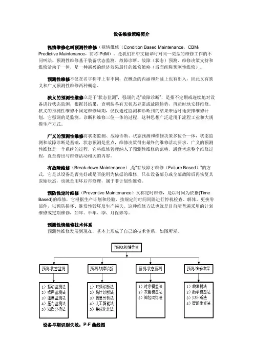 设备维修策略简介