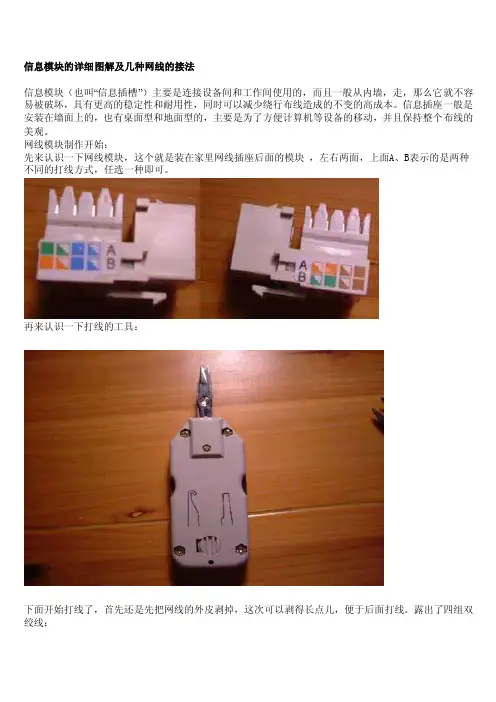 信息模块的详细图解及几种网线的接法[技巧]