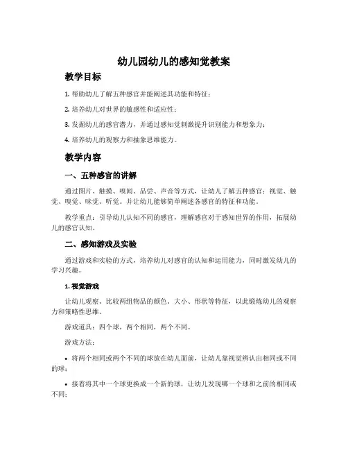 幼儿园幼儿的感知觉教案