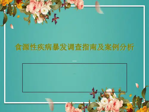 食源性疾病暴发调查指南及案例分析PPT共113页