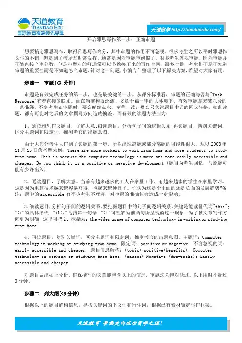 开启雅思写作第一步：正确审题