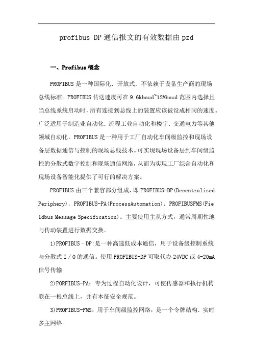 profibus DP通信报文的有效数据由pzd