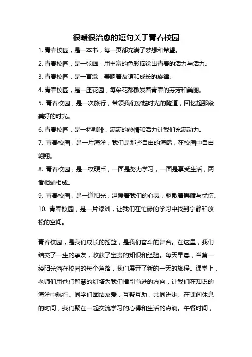很暖很治愈的短句关于青春校园