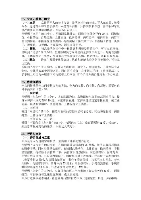 单个军人队列动作