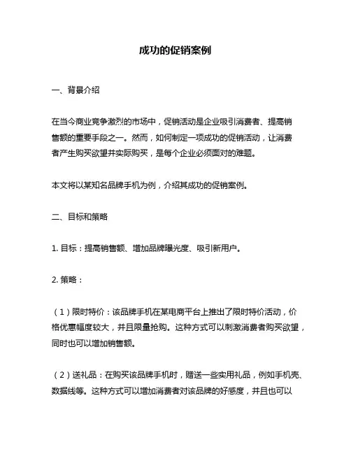 成功的促销案例