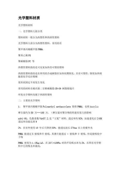 光学塑料材质