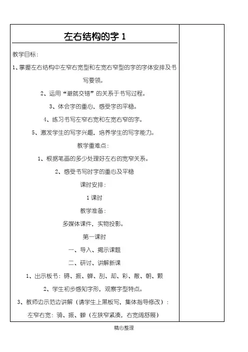 左右结构的字1