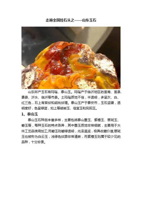 走遍全国捡石头之——山东玉石