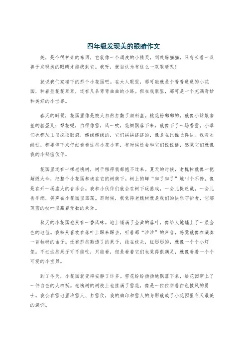 四年级发现美的眼睛作文