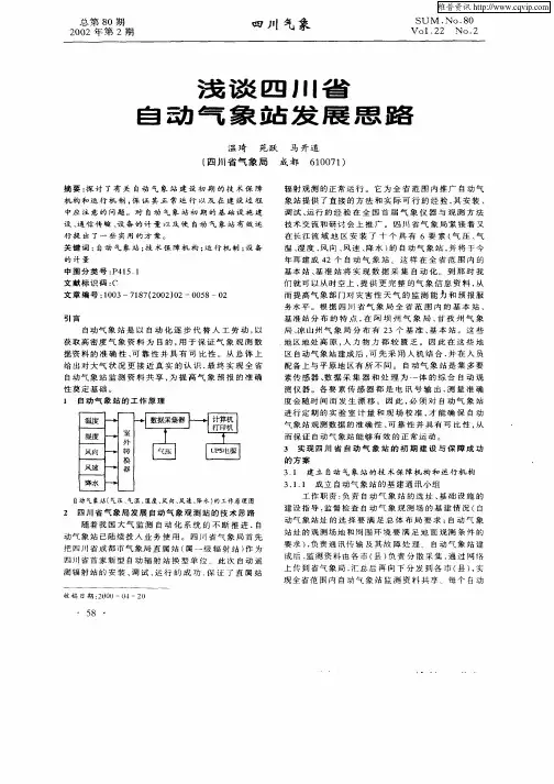 浅谈四川省自动气象站发展思路