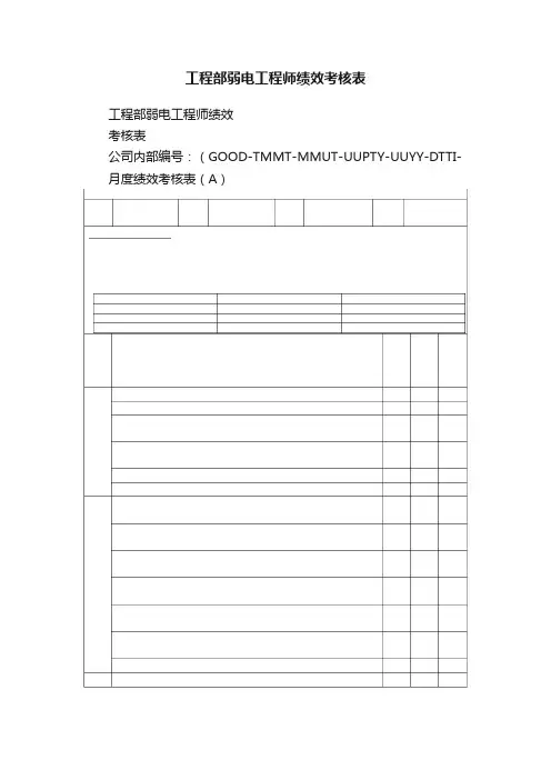 工程部弱电工程师绩效考核表
