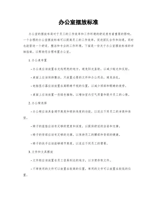 办公室摆放标准
