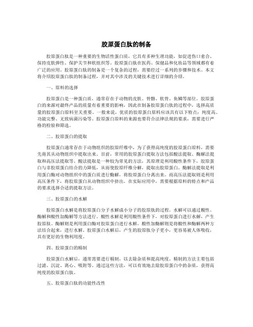 胶原蛋白肽的制备